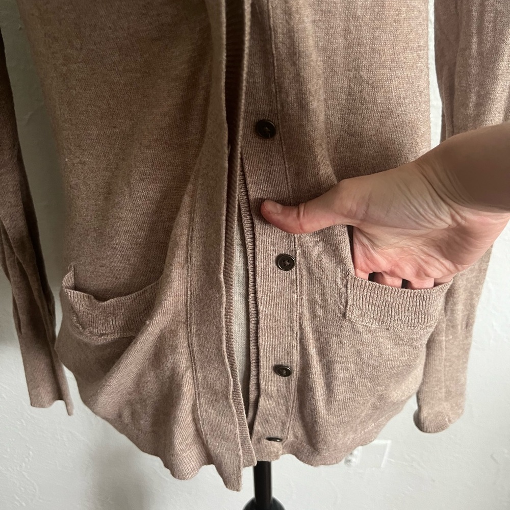 Loft Faux Fur Collar Buttoned Cardigan Size Xsmall - Picture 2 of 9